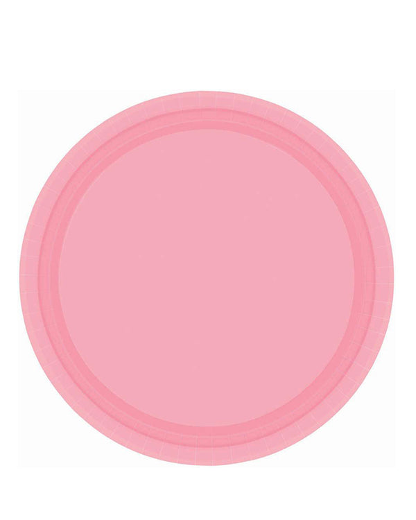 New Pink 23cm Round Paper Plates Pack of 20