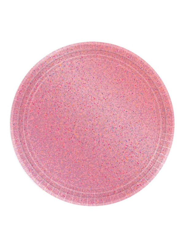 New Pink Prismatic 23cm Round Plates Pack of 8