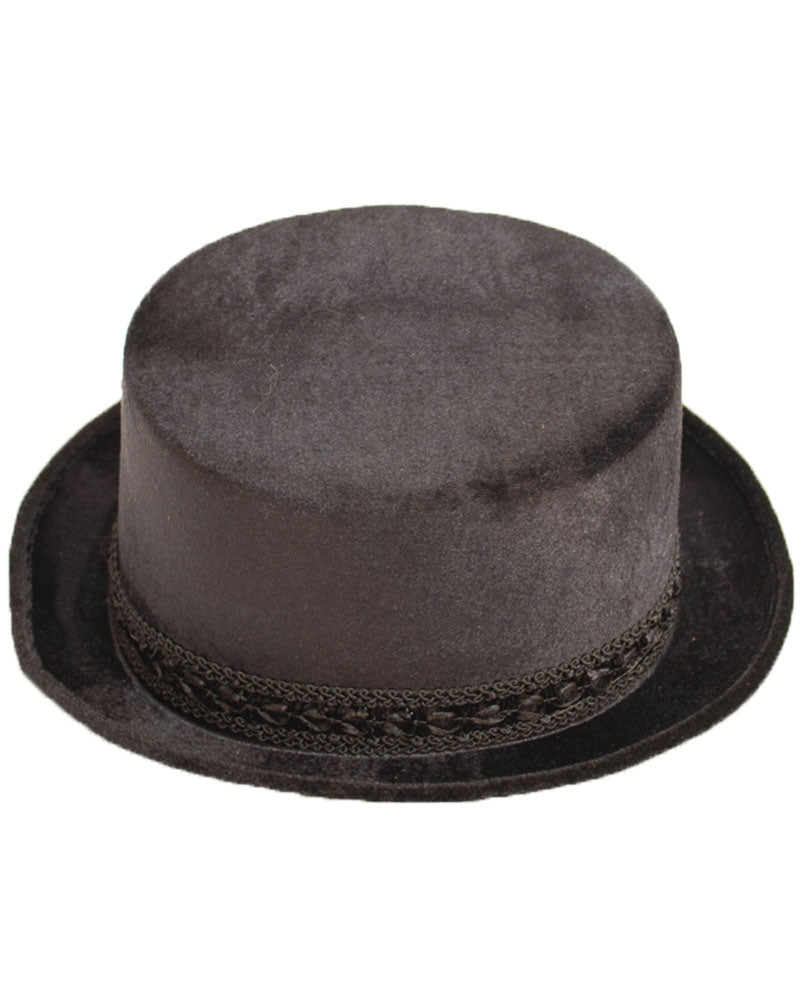 Round Black Velvet Top Hat – CostumeBox Australia
