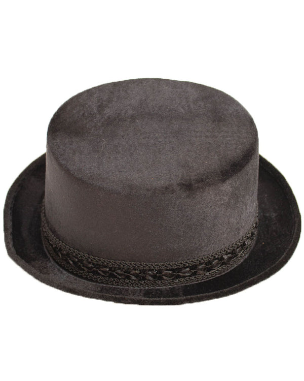 Round Black Velvet Top Hat