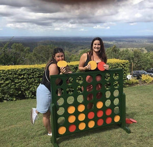 Wooden Indoor Outdoor Giant Connect Four In A Row Game Set 120x109cm Green