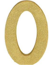 Number 0 Gold Glittered Decoration