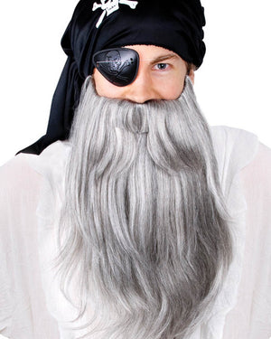 Long Grey Pirate Beard and Moustache