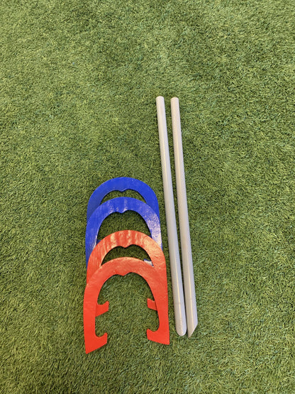 High Quality Red and Blue Metal Horseshoes with Carry Bag