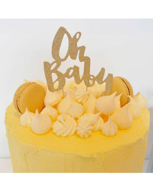 Gold Glitter Oh Baby Cake Topper
