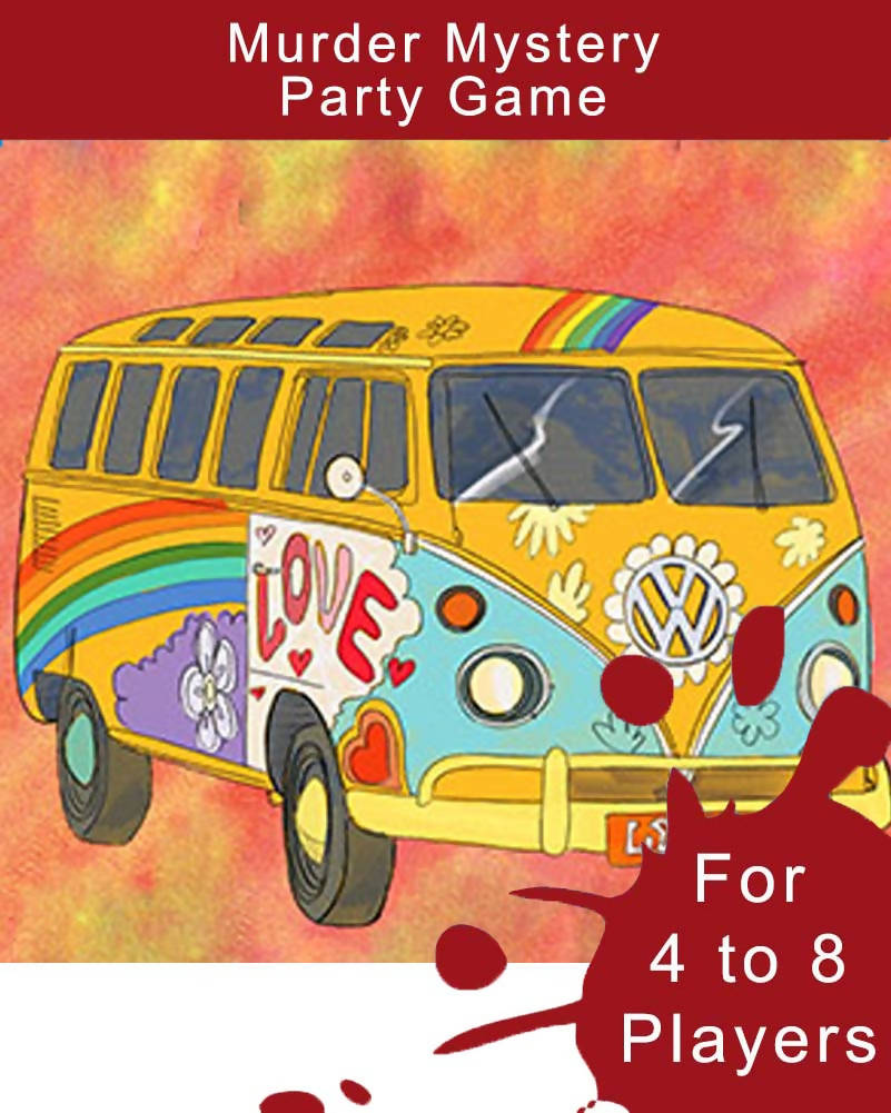 Hippie Homicide Digital Murder Mystery Game for 4 to 8 Players