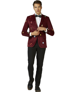 Opposuit Christmas Icons Burgundy Deluxe Mens Blazer