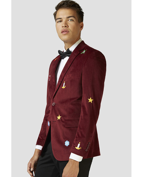 Opposuit Christmas Icons Burgundy Deluxe Mens Blazer