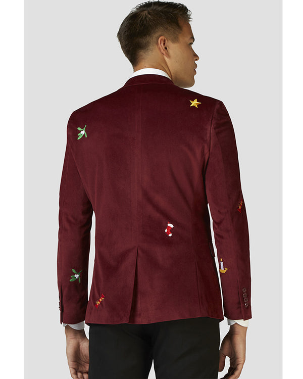 Opposuit Christmas Icons Burgundy Deluxe Mens Blazer