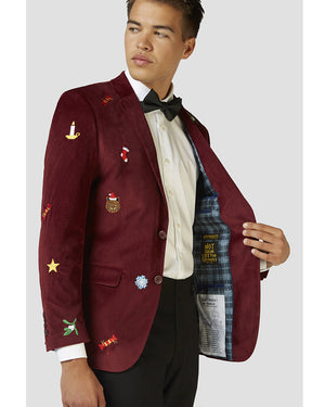 Opposuit Christmas Icons Burgundy Deluxe Mens Blazer