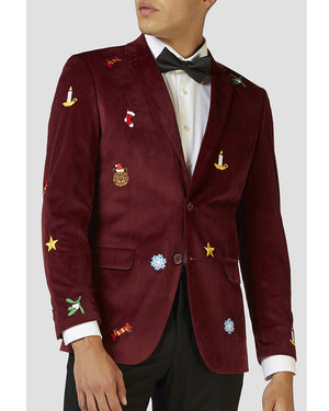 Opposuit Christmas Icons Burgundy Deluxe Mens Blazer
