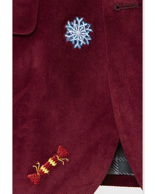 Opposuit Christmas Icons Burgundy Deluxe Mens Blazer
