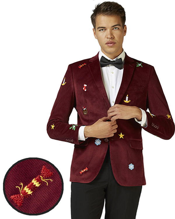 Opposuit Christmas Icons Burgundy Deluxe Mens Blazer