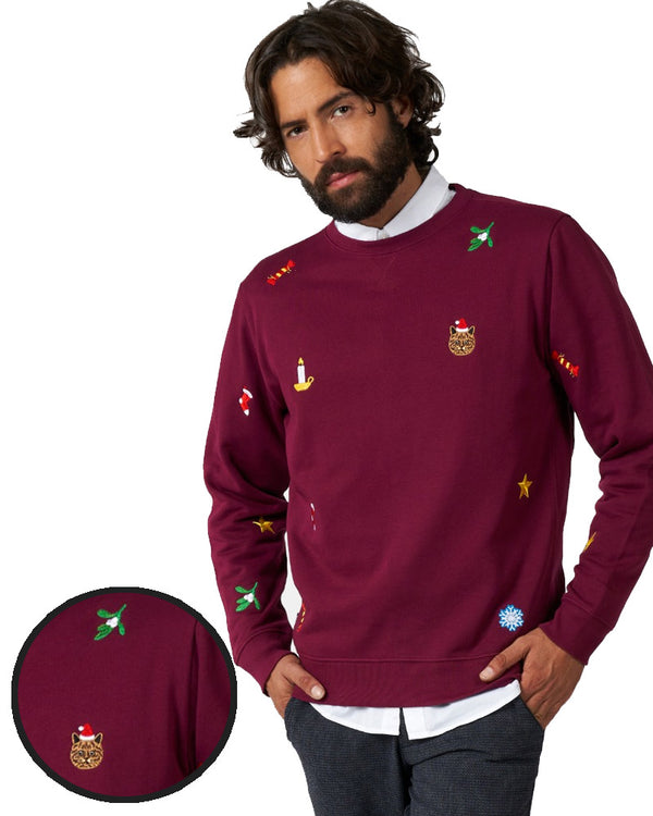 Opposuit Deluxe Xmas Icons Burgundy Mens Christmas Sweater