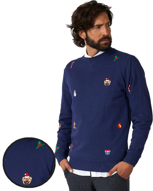 Opposuit Deluxe Xmas Icons Navy Mens Christmas Sweater