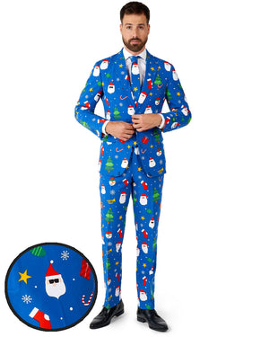 Christmas Opposuit Festivity Blue Premium Mens Suit