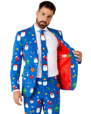Christmas Opposuit Festivity Blue Premium Mens Suit