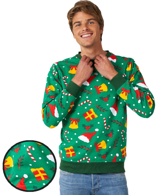 Opposuit Holiday Greenish Mens Christmas Sweater