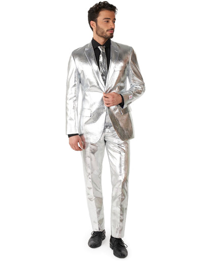 70s Opposuit Shiny Silver Premium Mens Suit