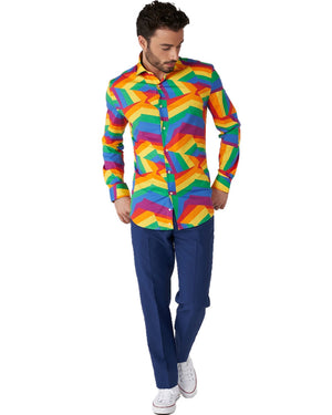 Opposuit Zig Zag Rainbow Mens Shirt