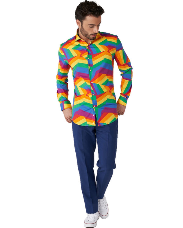 Opposuit Zig Zag Rainbow Mens Shirt