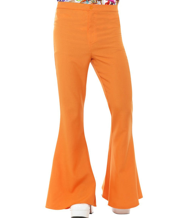 70s Orange Flared Mens Trousers