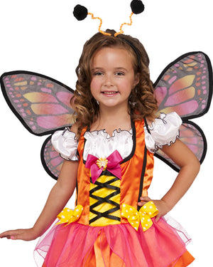 Orange Glittery Butterfly Girls Costume
