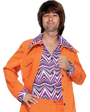 70s Orange Leisure Suit Mens Costume