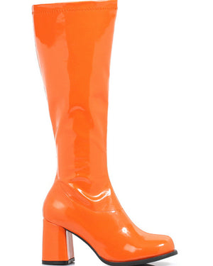 Orange Patent Go Go Womens Boots