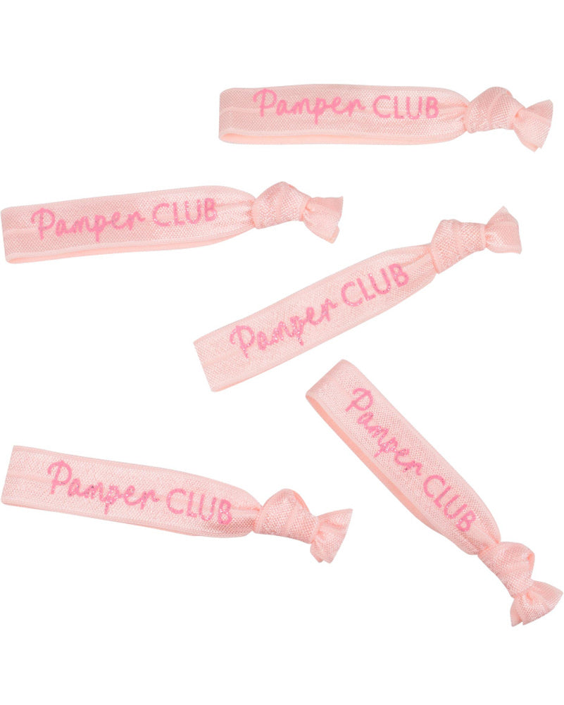 Pamper Party Pink Glitter Pamper Club Elastic Hair Ties Pack of 5