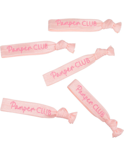 Pamper Party Pink Glitter Pamper Club Elastic Hair Ties Pack of 5