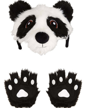 Panda Plush Headband and Paws Set