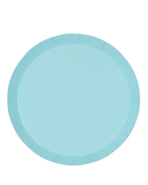 Pastel Blue 23cm Round Paper Lunch Plates Pack of 10