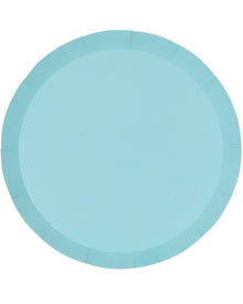 Pastel Blue 27cm Round Paper Banquet Plates Pack of 10
