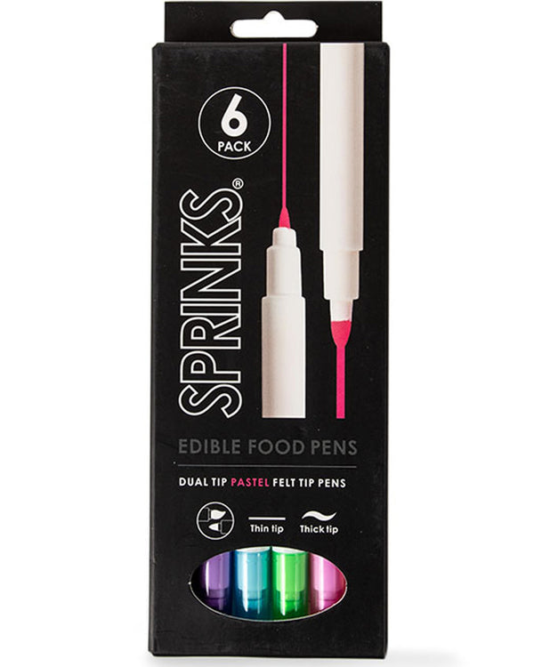 SPRINKS Pastel Colours Edible Food Pens Pack of 6