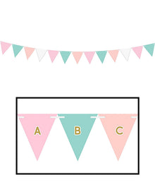Pastel Foil Hot Stamped Customisable Paper Pennant Banner