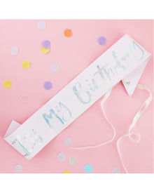 Pastel Party Its My Birthday Sash