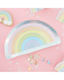 Pastel Party 28cm Rainbow Paper Plates Pack of 8