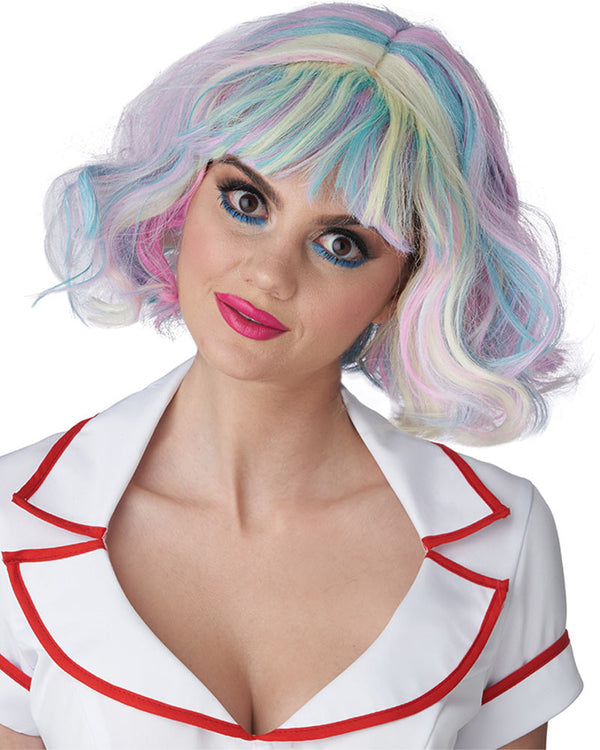 Pastel Rainbow Short Bob Wig