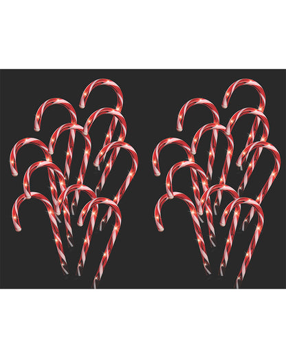 Flashing Candy Canes Christmas LED Path Lights Pack of 20