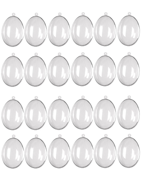 Clear Fillable Plastic Eggs 10cm Pack of 24