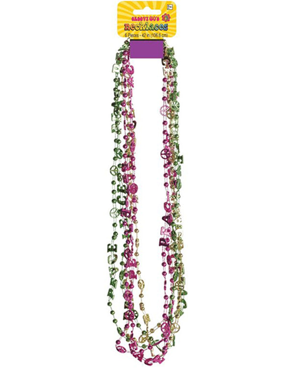 60s Peace Sign Beaded Necklaces