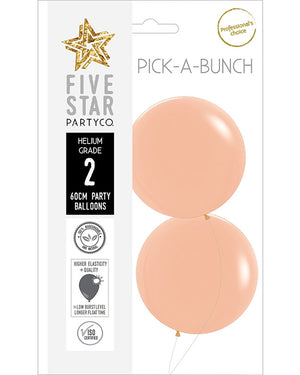 Peach Matte Round 60cm Latex Balloons Pack of 2