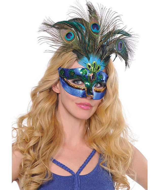 Peacock Feather Eye Mask