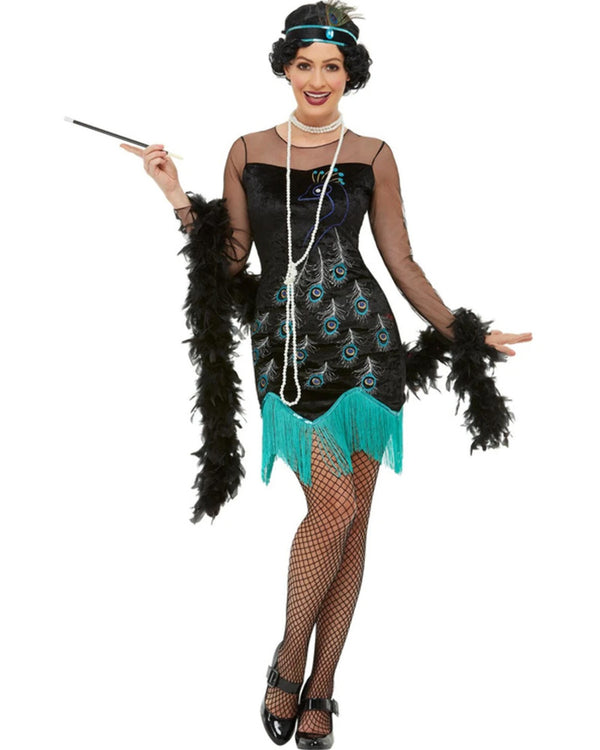 20s Peacock Fringe Flapper Womens Costume
