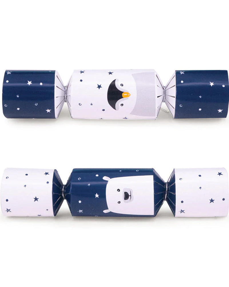 Penguin and Polar Bear Mini Christmas Crackers Pack of 8