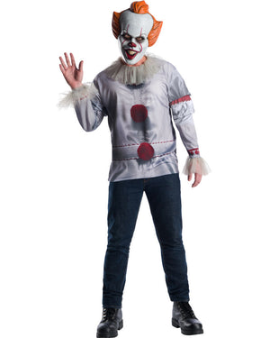 IT Pennywise Top and Mask Mens Costume