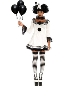 Pierrot Clown Womens Halloween Costume