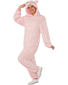 Pig Hooded Jumpsuit Adult Costume