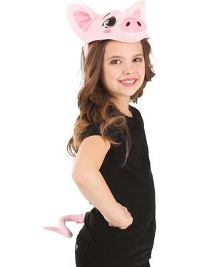 Pig Plush Headband and Tail Deluxe Set